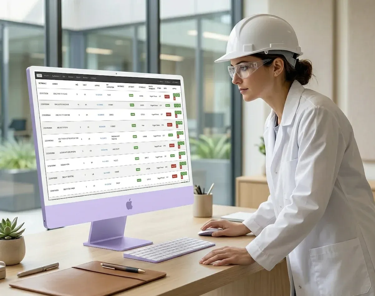 Interface GSE-Web montrant la fiche produit avec nature, type stockage, statut périssable, contrôle qualité requis